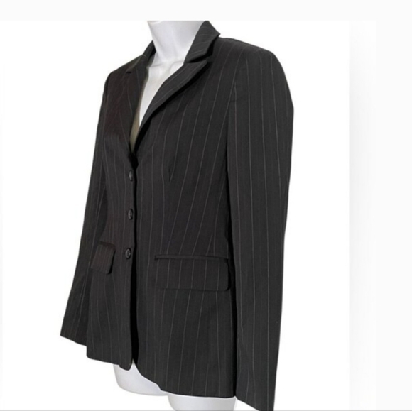 Anne Klein Black Pinstripe Blazer - Picture 3 of 4